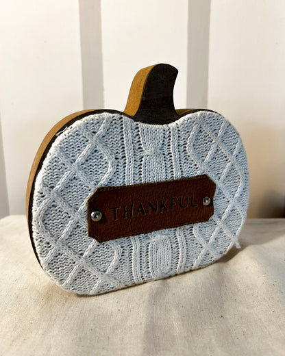 OT-DE-055 Decoración Letreros Calabazas Madera Otoño x 3