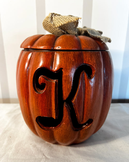 OT-DE-062 Decoración Calabaza Grande con Tapa Moño Yute Otoño