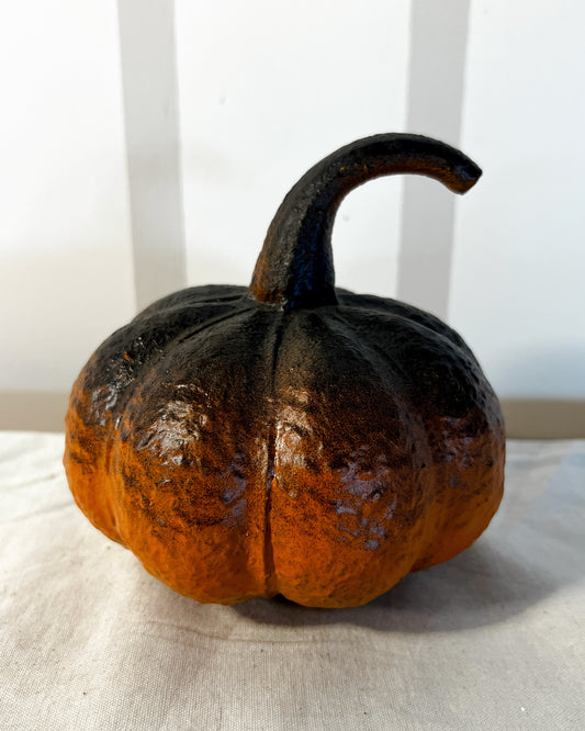 OT-DE-065 Decoración Calabaza Naranja con Negro Otoño