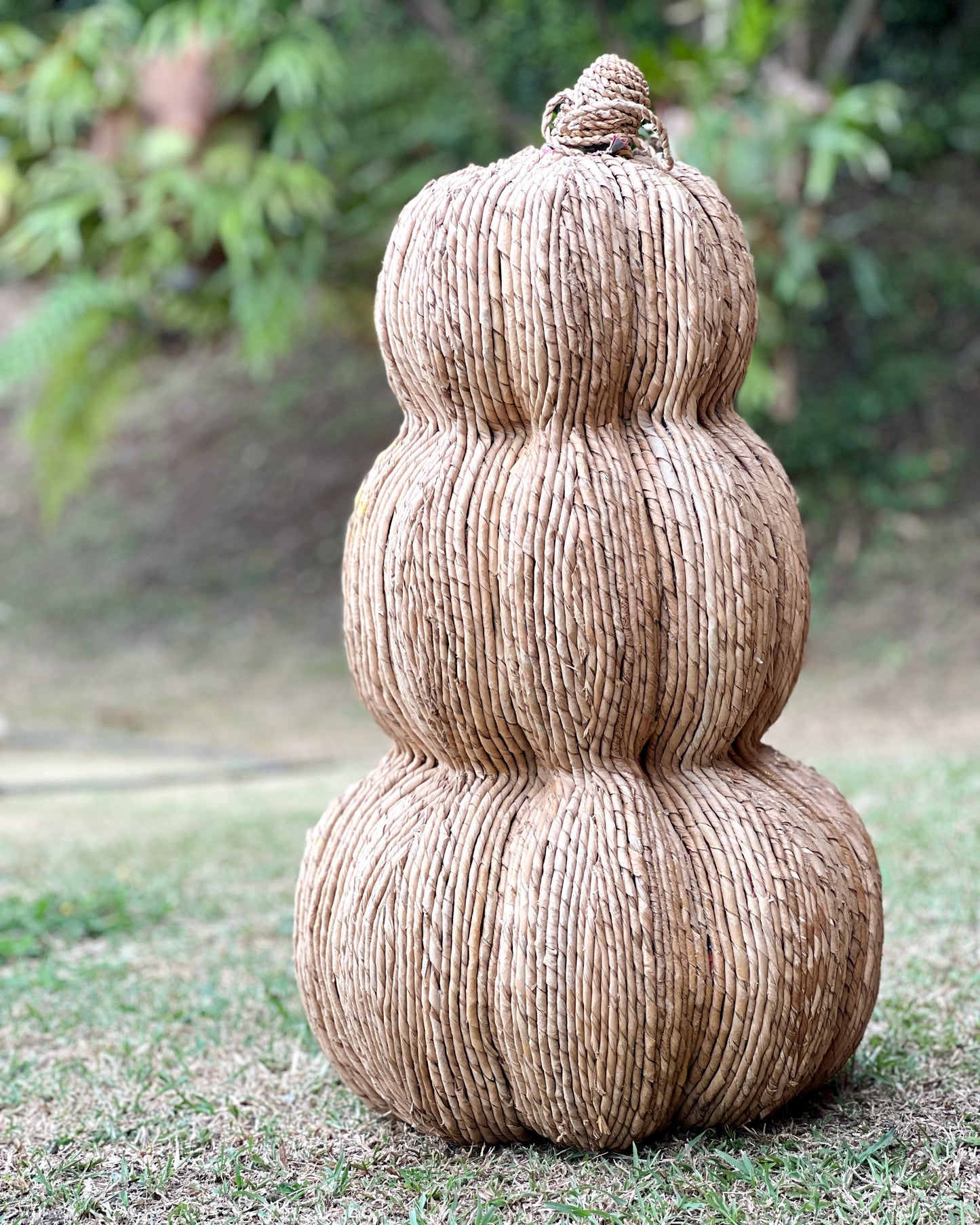 OT-DE-067 Decoración Calabaza Gigante de Pie Tejida Otoño