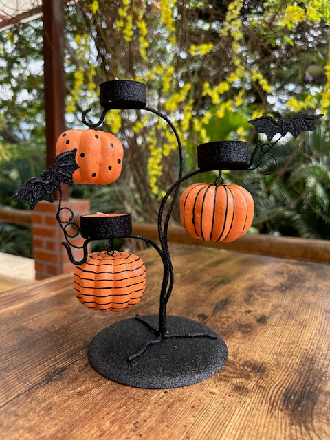 OT-DE-073 Candelabro calabazas & Murciélago Otoño