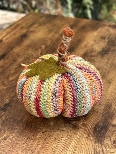 OT-DE-074 Calabaza Tejida Multicolor Otoño