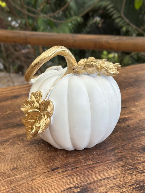 OT-DE-088 Calabaza Blanca con Dorado Otoño