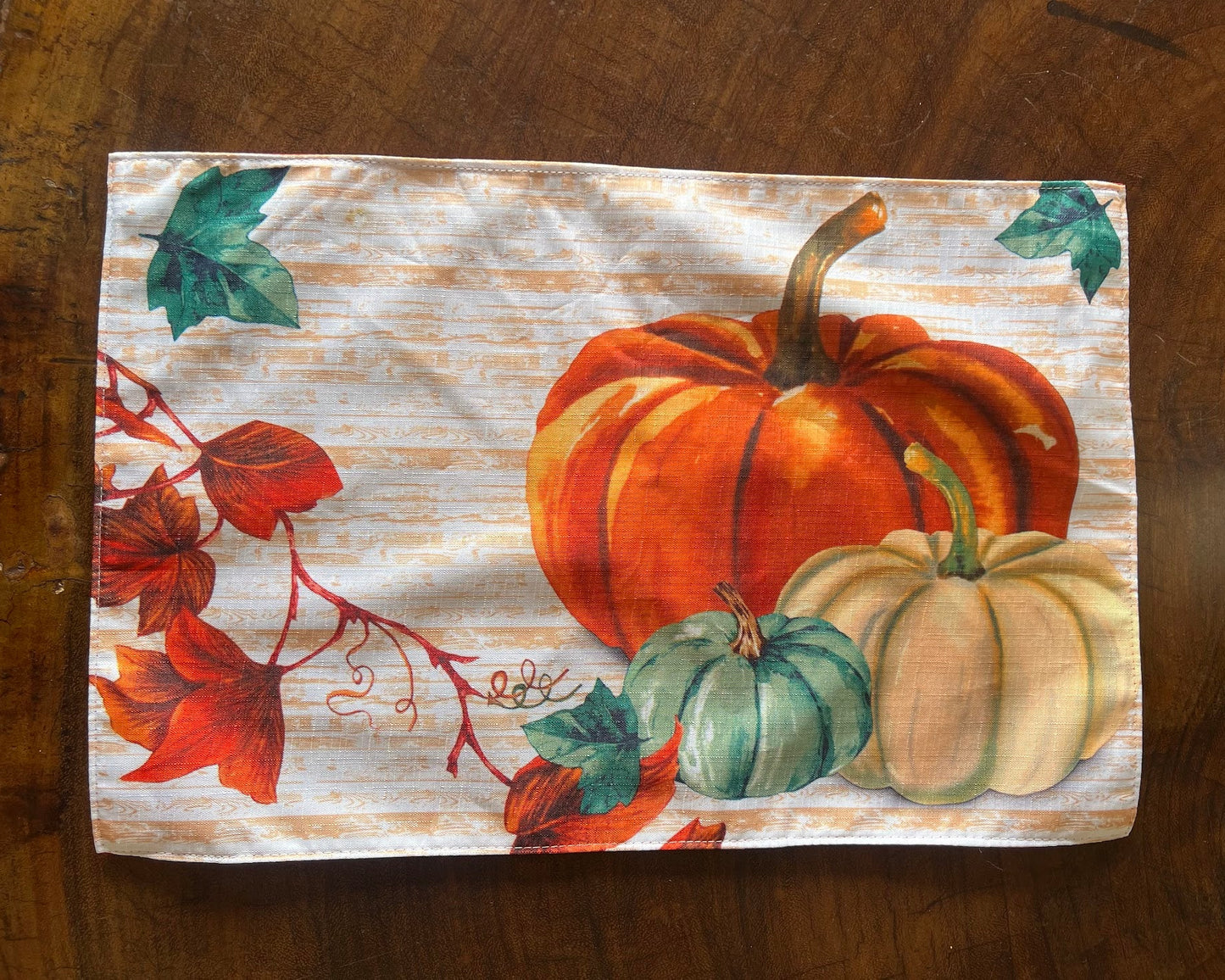 OT-IN-001 Individual Hojas de Otoño Rectangular En Lona x 8