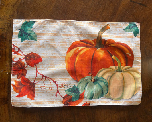 OT-IN-001 Individual Hojas de Otoño Rectangular En Lona x 8