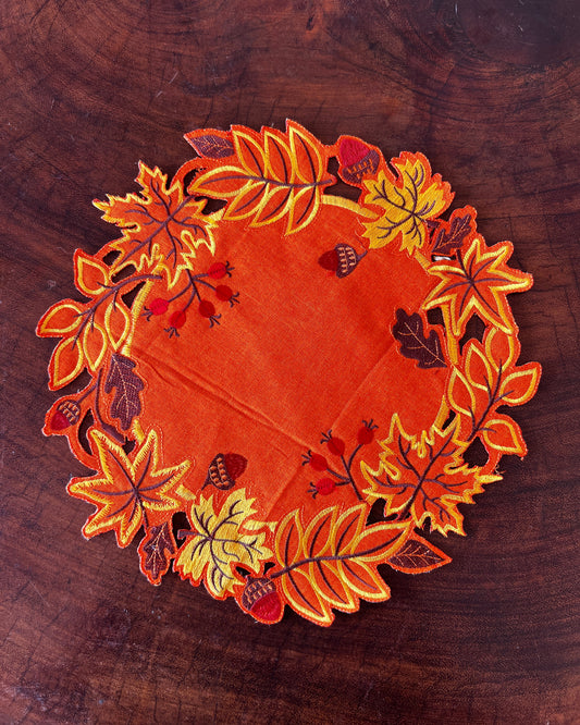 OT-IN-004 Individual Hojas de Otoño Redondo x 8