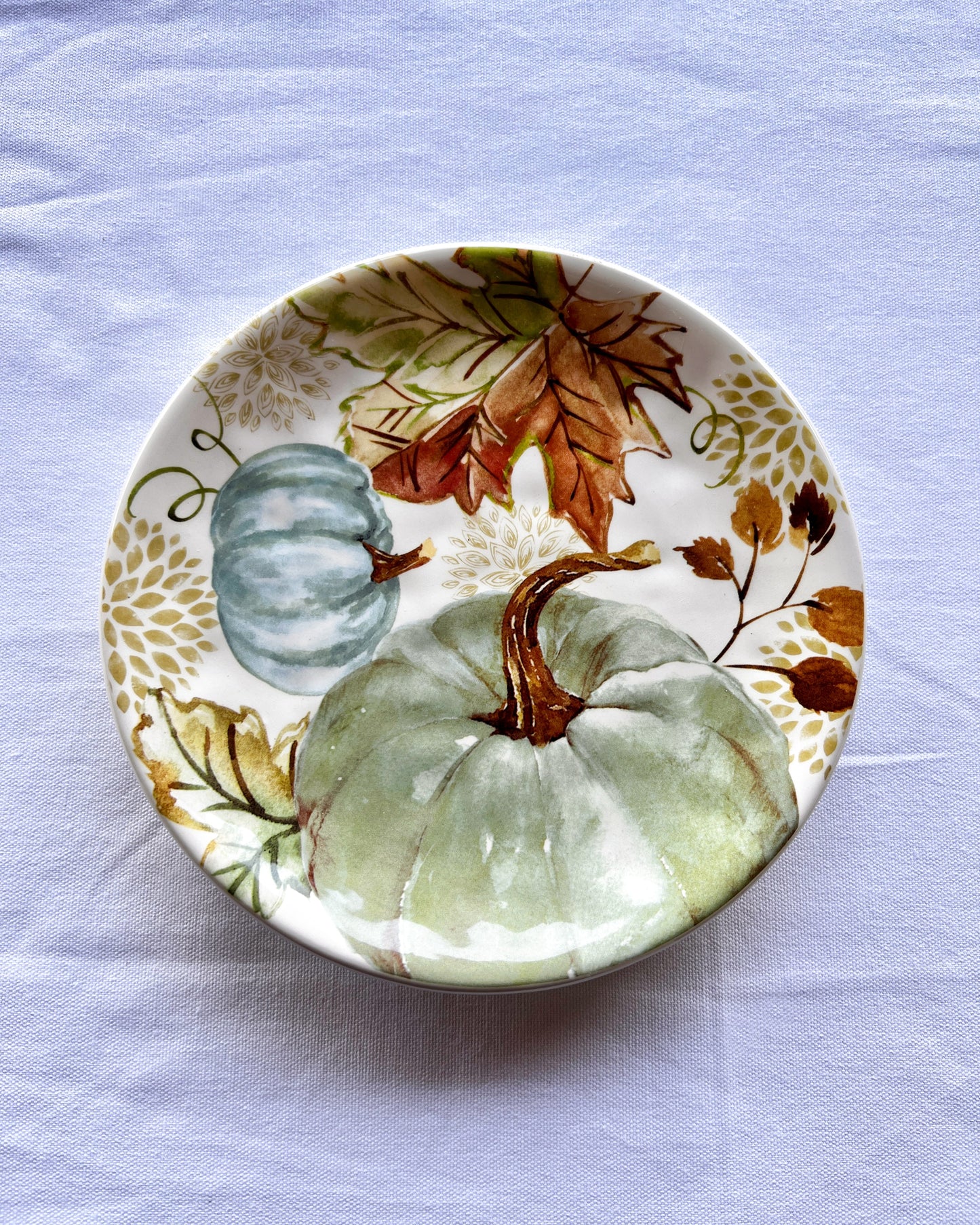 OT-PL-003 Plato Ensalada Calabazas Verde x 8 Otoño