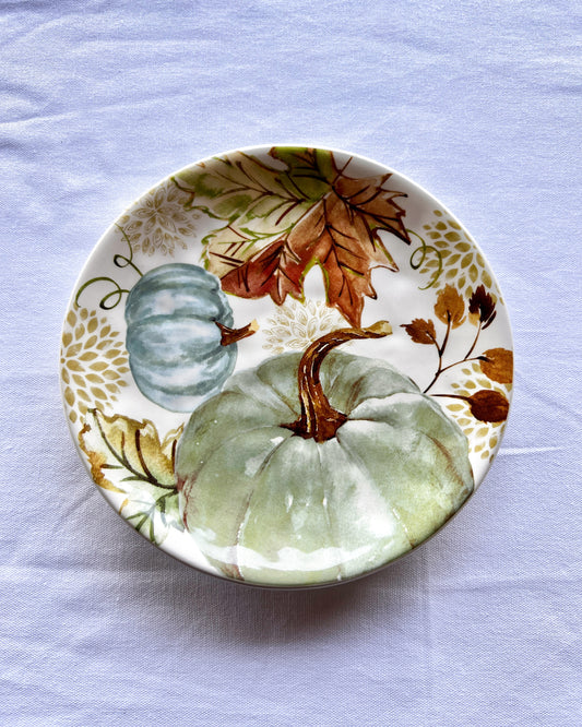 OT-PL-003 Plato Ensalada Calabazas Verde x 8 Otoño