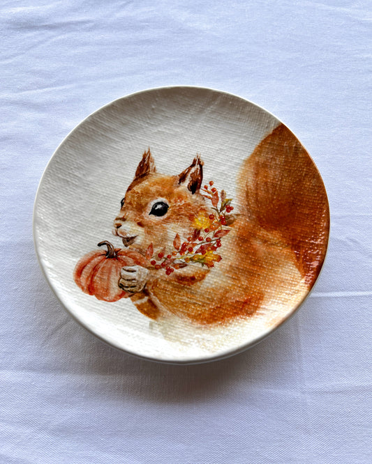 OT-PL-005 Plato Ensalada Ardillas x 4 Otoño