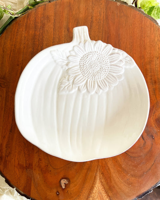 OT-PL-006 Plato Ensalada Calabaza Blanca con Margarita x 4 Otoño