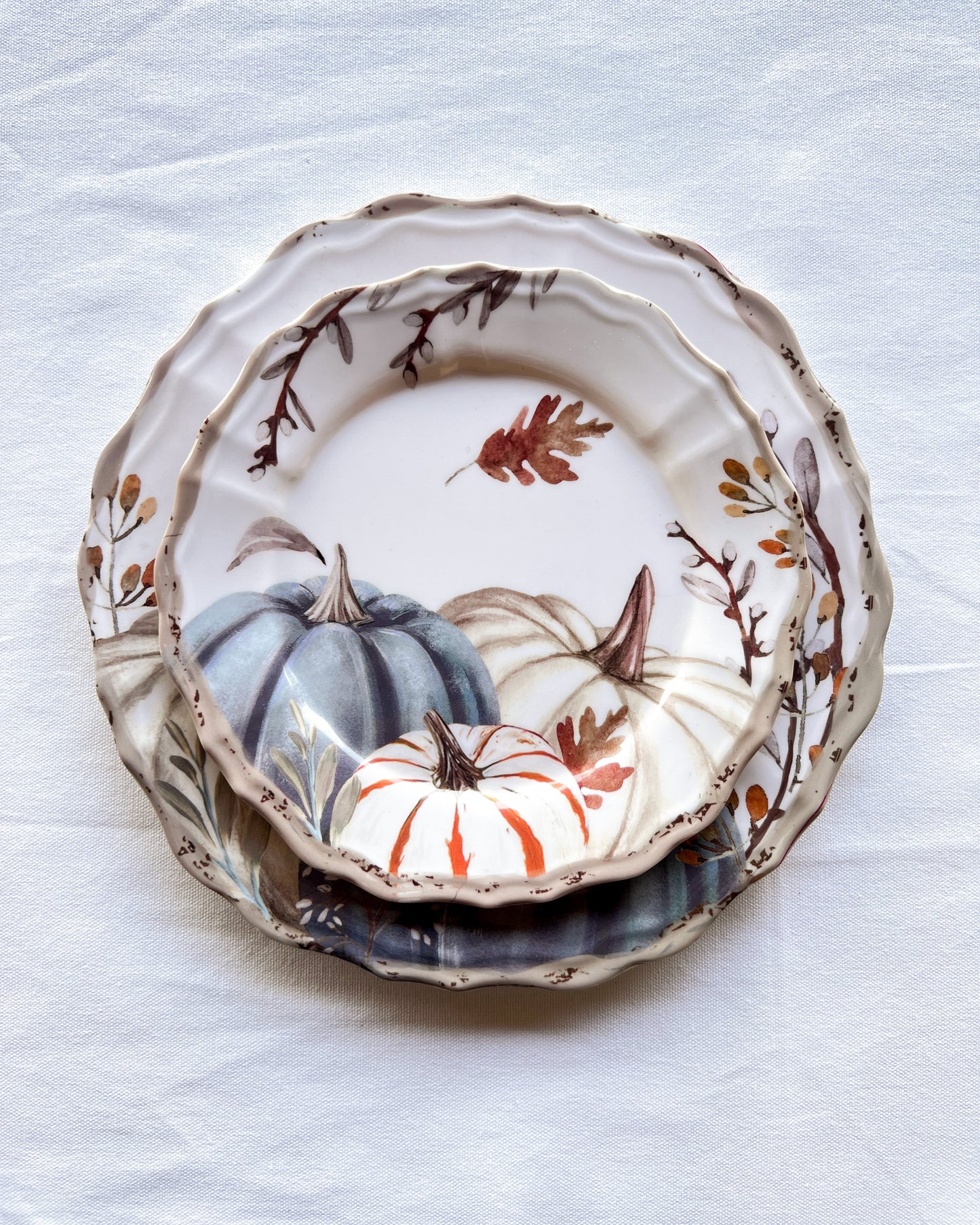 OT-PL-008 Platos Multicolor Set x2 Otoño x 8 Puestos