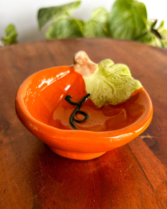 OT-PO-004 Postrera Mini Calabaza con Hoja x 8 Otoño