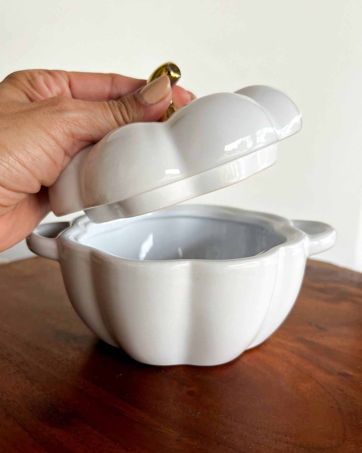 OT-SO-003 Sopera Calabaza Blanca 12cm x 2 Otoño