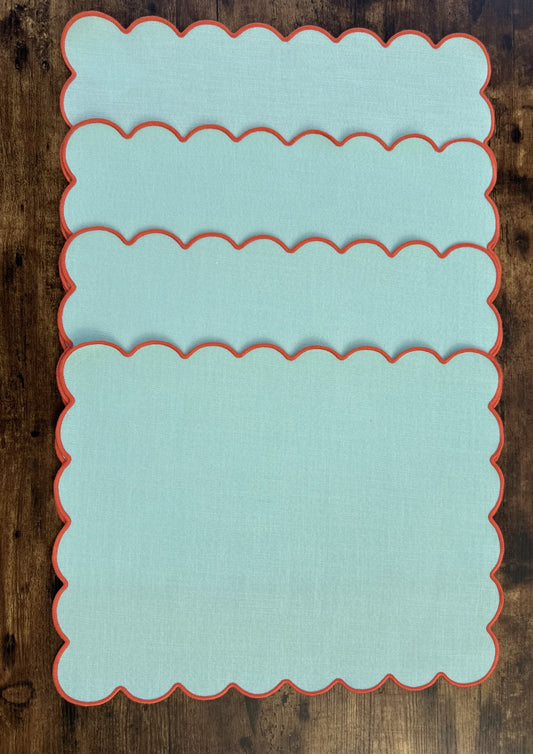 TT-IN-001 Individual Rectangular Verde Filo Naranja X 8