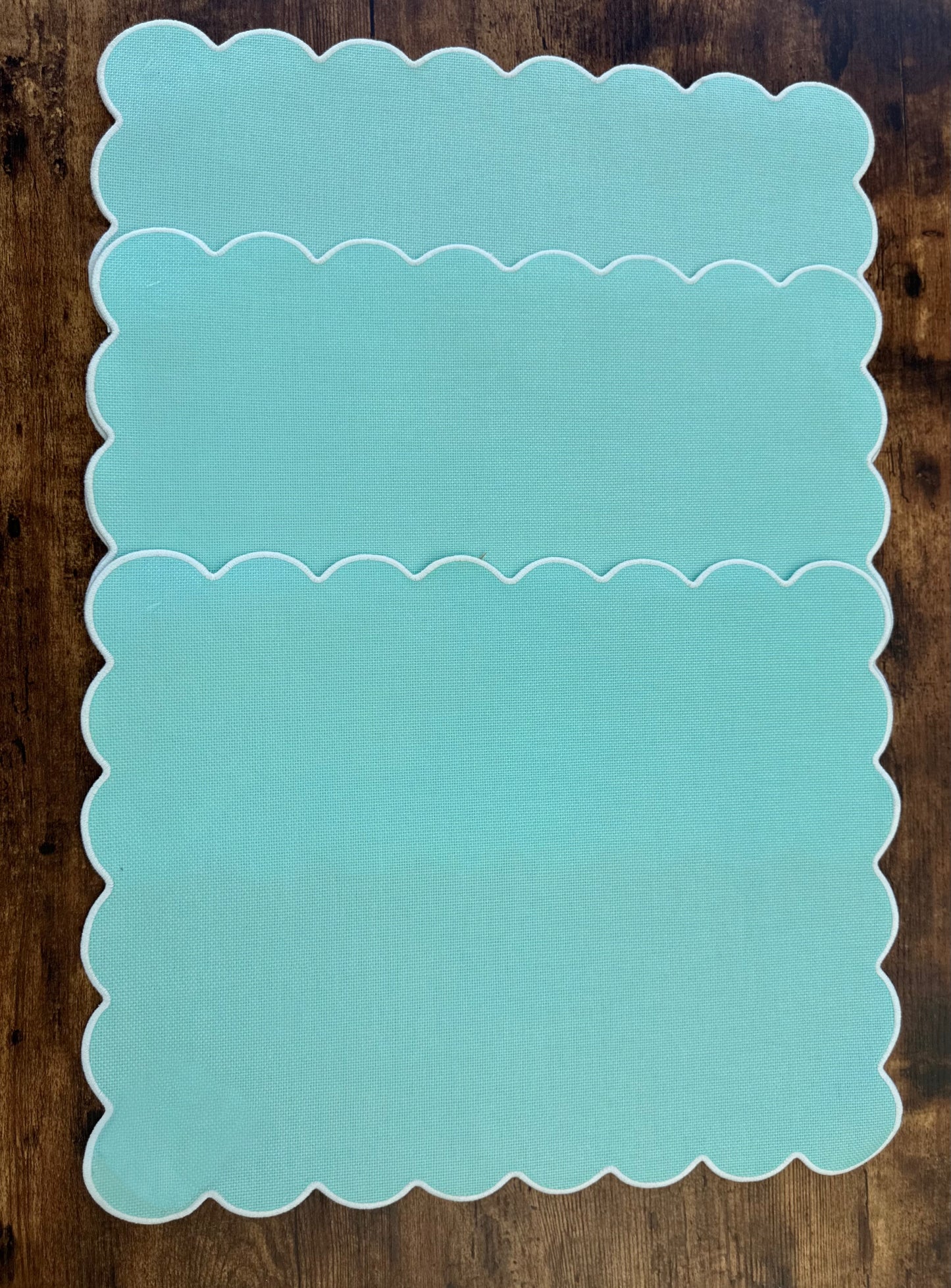 TT-IN-002 Individual Rectangular Verde Filo Blanco x 8
