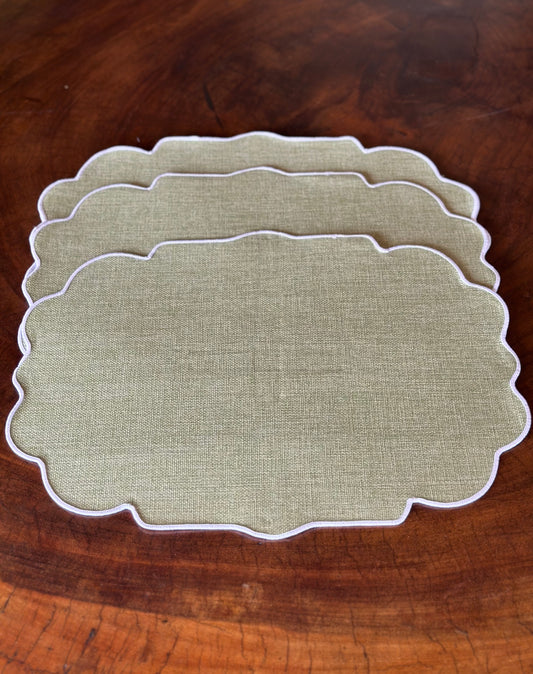 TT-IN-006 Individual Rectangular Beige Filo Blanco x 8