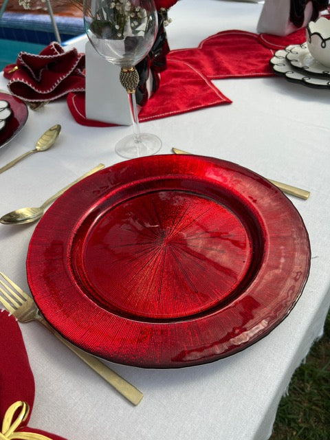 MA-PL-001 Plato Principal Rojo. Set x 8