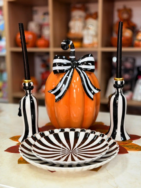 OT-DE-129 Candelabro Rayas Blancas y Negras. Set x 2